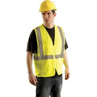 Occunomix SSGCS-YS/M OccuNomix Small - Medium Yellow OccuLux Lightweight Mesh Class 2 Economy Surveyor's Vest With Zipper Front